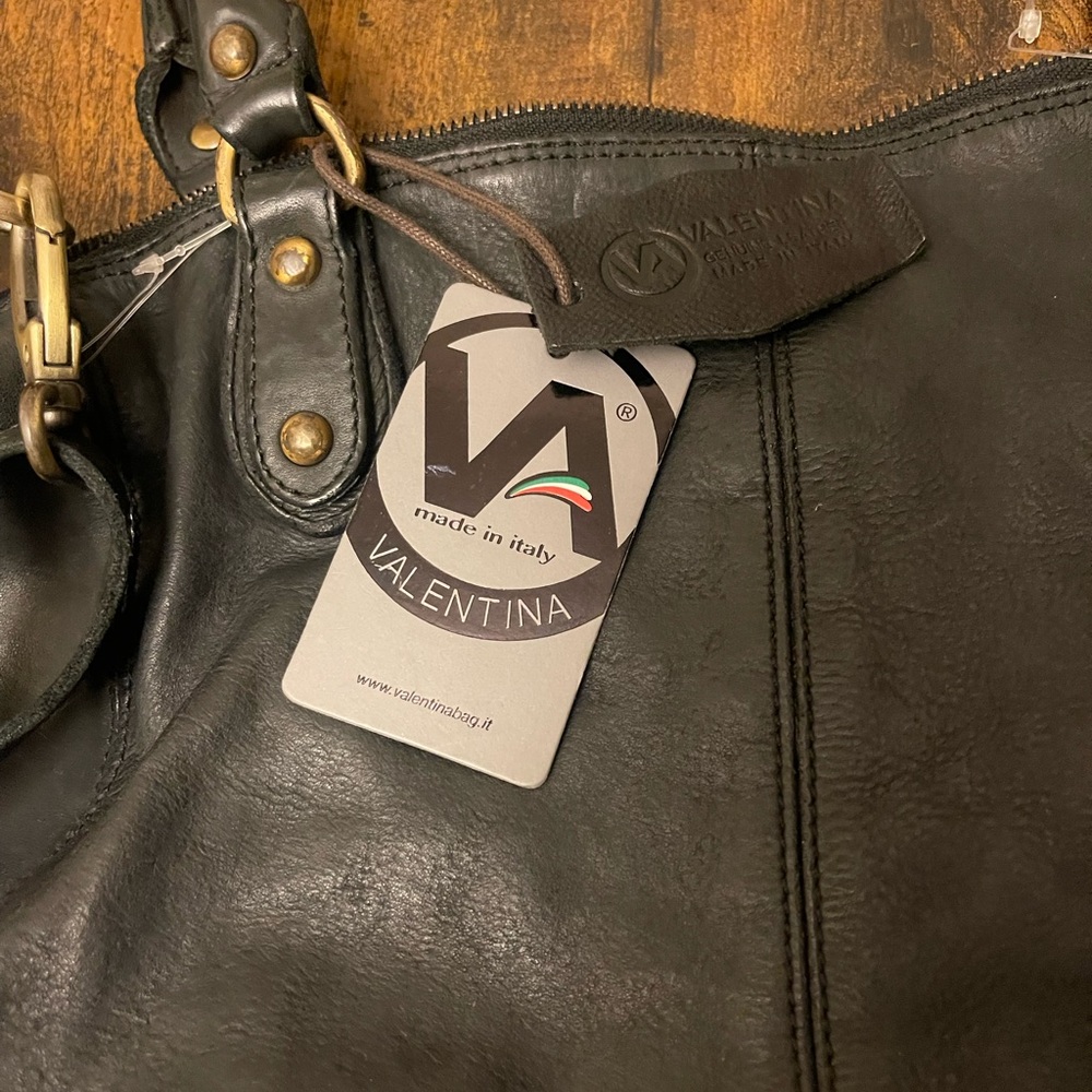 Valentina Dark Leather Tote